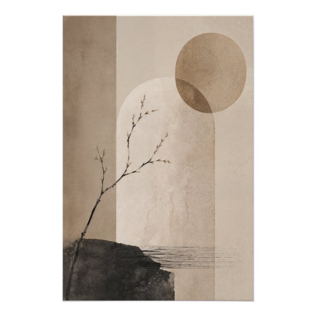 Pôster Neutral Japandi Poster – Minimalist Wabi Sabi (Frente)