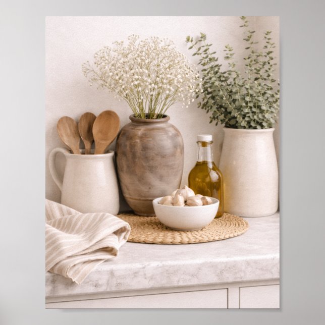 Poster Neutral Kitchen Farmhouse Art Frame Ready  (Frente)