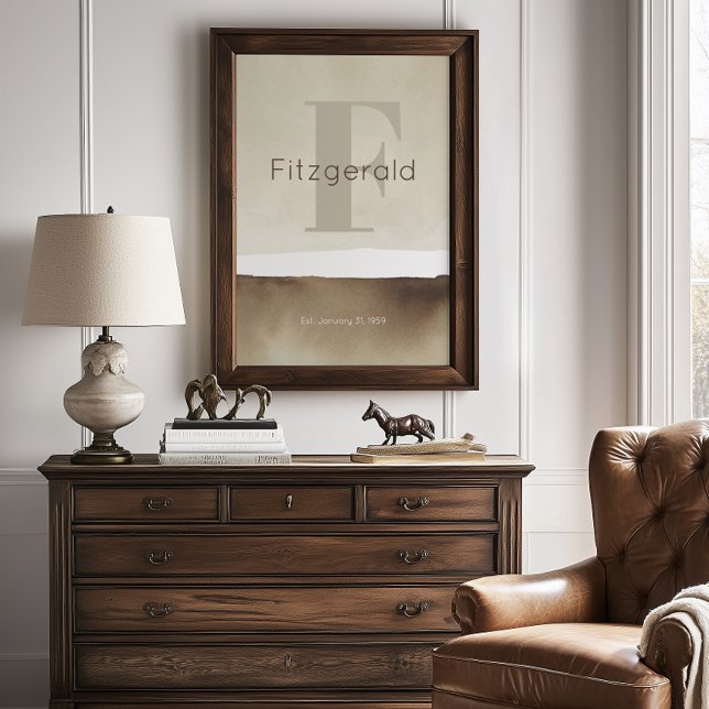 Poster Neutral Modern Custom Last Name Wall Art Print  (Criador carregado)