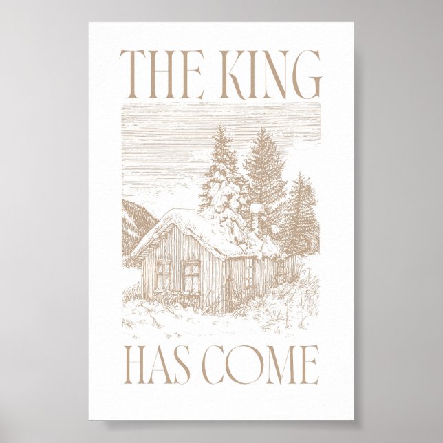 Poster Neutro O Rei Chegou Cabana Natal (Frente)
