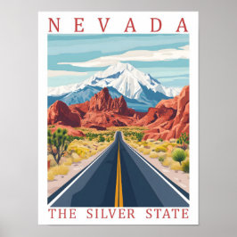 Poster Nevada the Silver State USA Viagem Place
