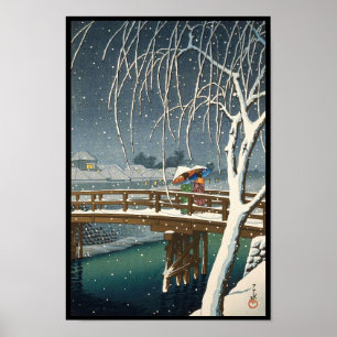 Pôster Neve atrasada ao longo da arte do inverno do