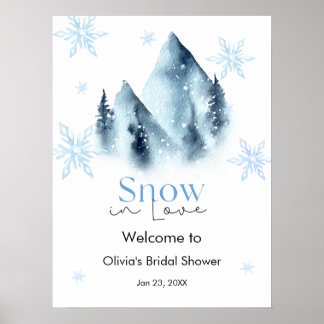 Poster Neve de Inverno no Chuveiro de Noiva de Flocos de
