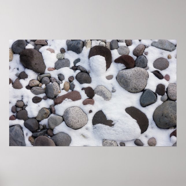 Poster Neve e Rochas, Parque Nacional Mt. Rainier 2 (Frente)
