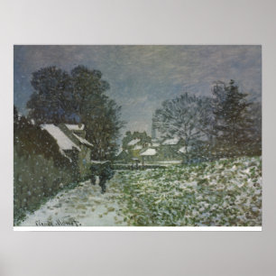 Poster Neve em Argenteuil por Claude Monet