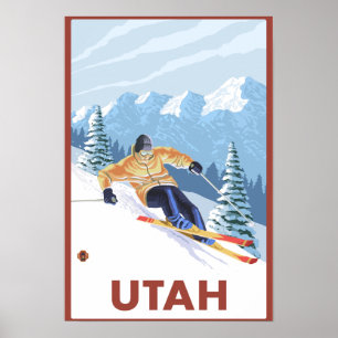 Pôster Neve em declive SkierUtah