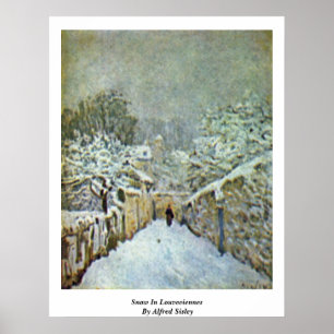 Pôster Neve em Louveciennes por Alfred Sisley