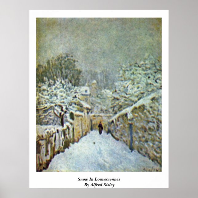 Pôster Neve Em Louveciennes Por Alfred Sisley (Frente)