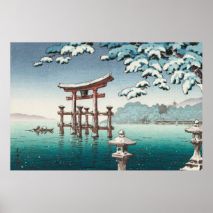 Poster Neve em Miyajima por Tsuchiya Koitsu