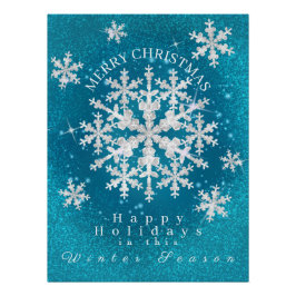 Pôster Neve Fala Aqua White Poster brilhante