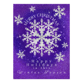 Pôster Neve Fala Branco roxo Poster brilhante