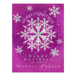 Pôster Neve Fala Magenta Branco Poster brilhante