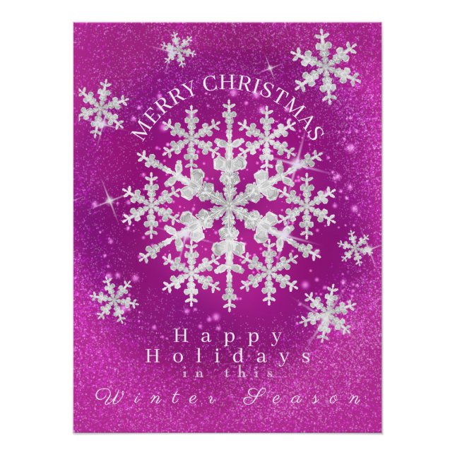 Pôster Neve Fala Magenta Branco Poster brilhante (Frente)