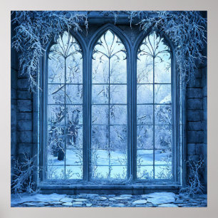 Poster Neve Falsa de Inverno Ilusão Cênica Decoração de C