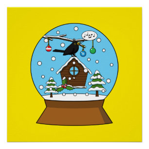 Pôster Neve Globe com Blackbird Singing