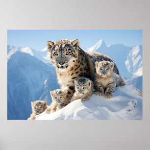 Poster Neve Leopardo Bela Selvagem Bela Selvagem Liberdad