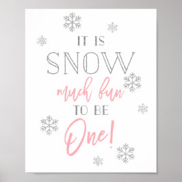 Poster Neve Muito Divertida | Rosa prateada | Primeiro si