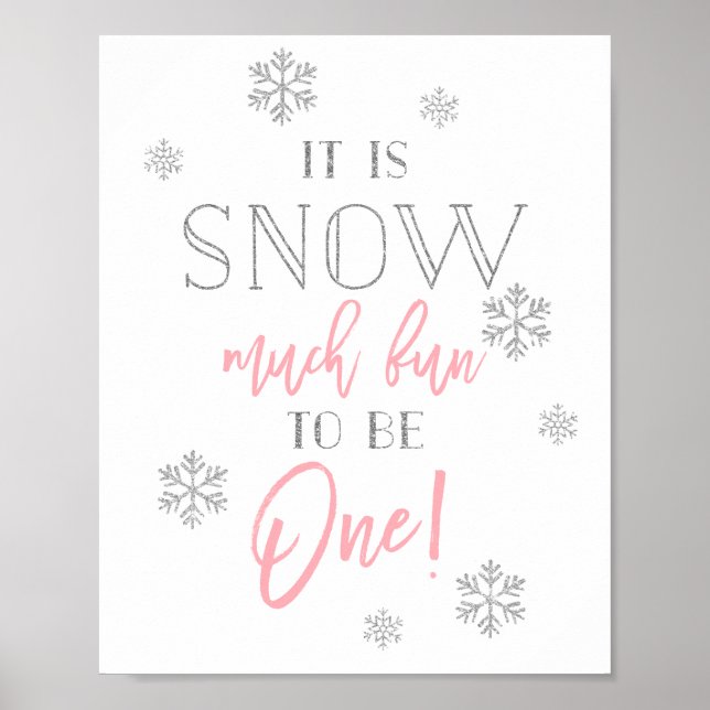 Poster Neve Muito Divertida | Rosa prateada | Primeiro si (Frente)