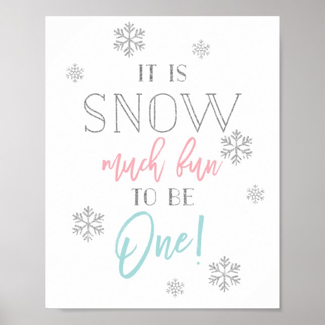 Poster Neve Muito Divertida | Símbolo de rua azul e rosa  (Frente)