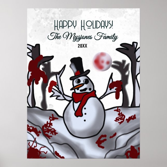 Poster Neve na Floresta de Férias Cérebro (Frente)