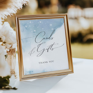 Poster Neve no Amor Cartões e Presentes Azuis de Chá de p