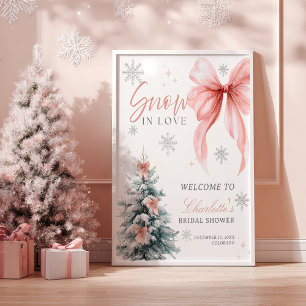 Poster Neve no Amor Chuva de Amor Chá de Noiva de Inverno
