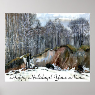 Poster Neve ravinepainting aquarela