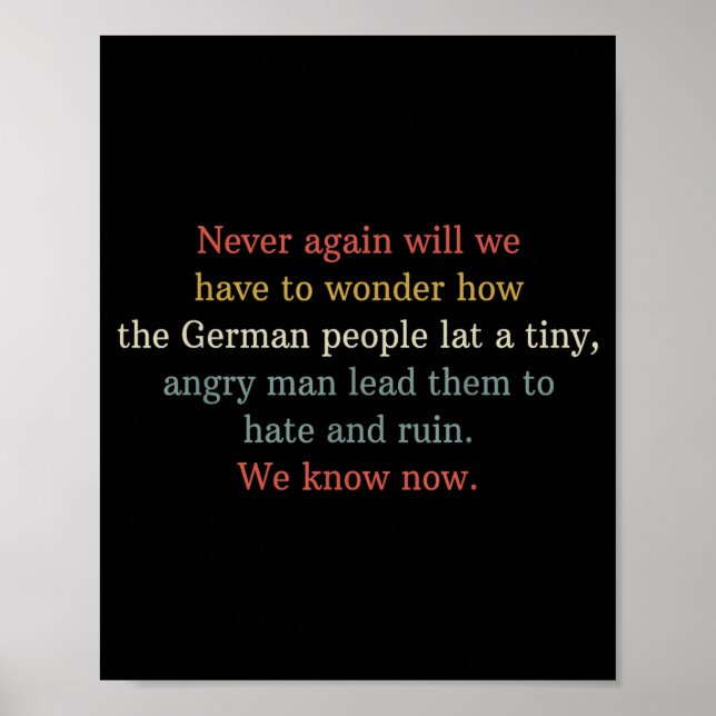 Poster Never Again Will We Have To Wonder How The German  (Frente)