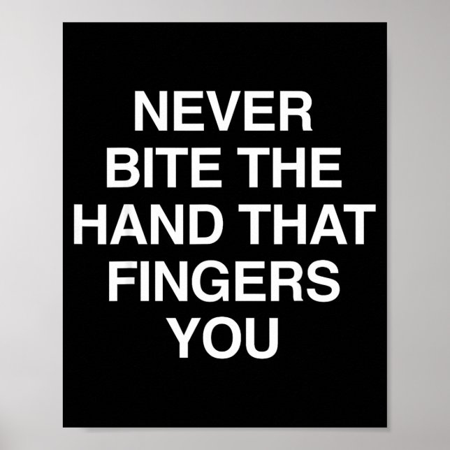 Poster Never Bite The Hand That Fingers You Funny Sarcasm (Frente)