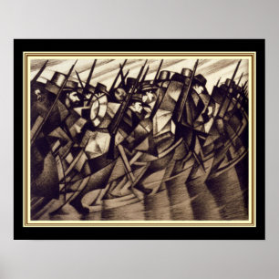 Pôster Nevinson "que retorna às trincheiras" - Deco 16x2