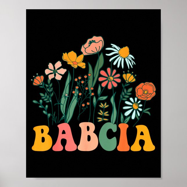 Poster New Babcia Wildflower First Birthday &amp; Baby Sh (Frente)