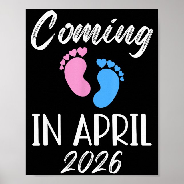 Poster New Baby Coming In April 2026 Funny Baby Shower Bo (Frente)