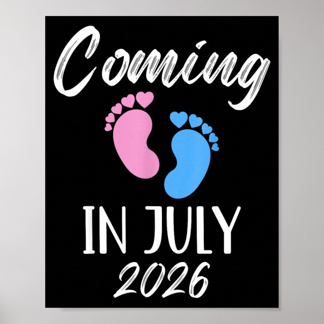 Poster New Baby Coming In July 2026 Funny Baby Shower Boy (Frente)