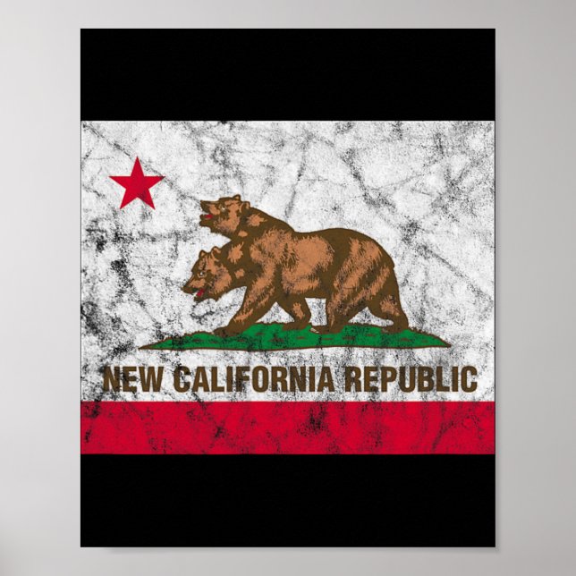 Poster New California Republic Ncr State Distressed Flag  (Frente)