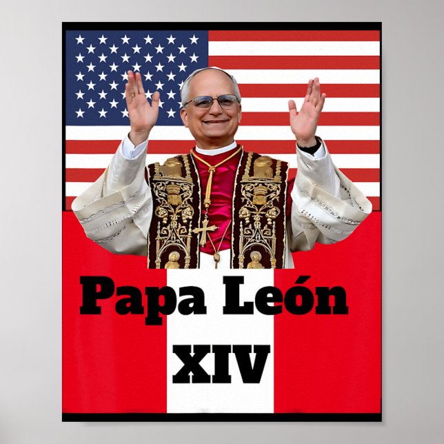 Poster New Catholic Pe Leo Xiv Papa León Peru U.s.a. Conn (Frente)