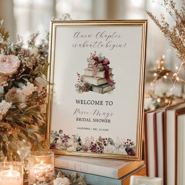 Poster New Chapter Books Winter Bridal Shower Welcome (New Chapter Books Winter Bridal Shower Welcome Poster)