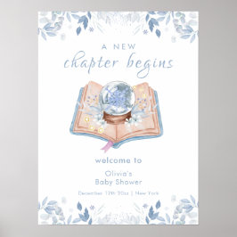 Poster New Chapter Floral Snowball Baby Shower Welcome