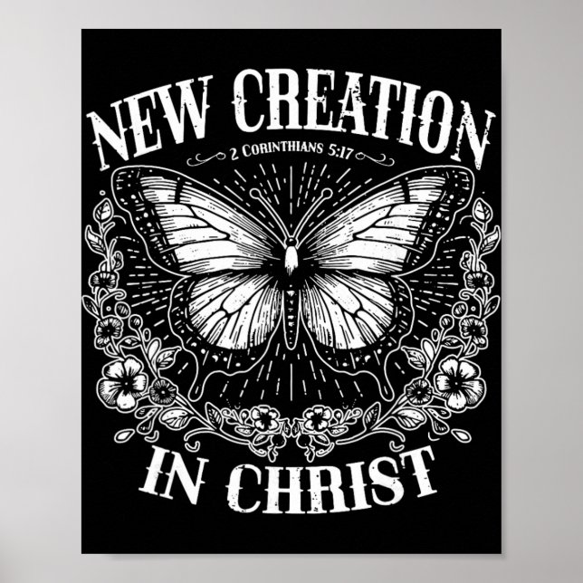 Poster New Creation In Christ, Boho Christian, Western Fa (Frente)