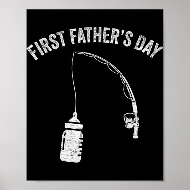 Poster New Dad Fisherman, First Fathers Day Fishing Dad  (Frente)
