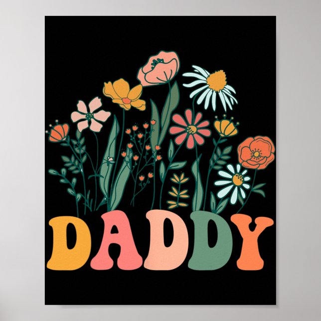 Poster New Daddy Wildflower First Birthday &amp; Baby Sho (Frente)