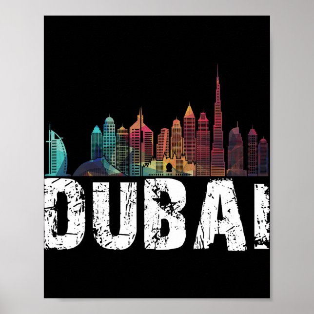 Poster New Dubai Love Skyline Uni For Holidays In Dubai  (Frente)