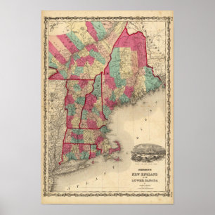 Poster New England and Lower Canada