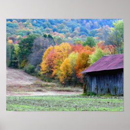 Pôster New England Cigarro Barn Autumn Foliage Nature