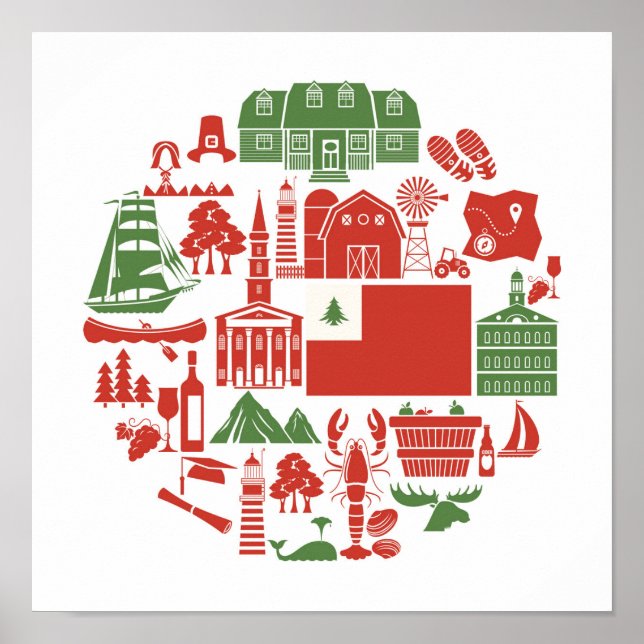 Poster New England Icons (Frente)