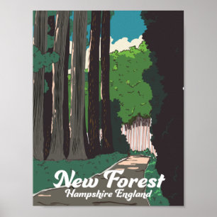 Poster New Forest Hampshire Inglaterra