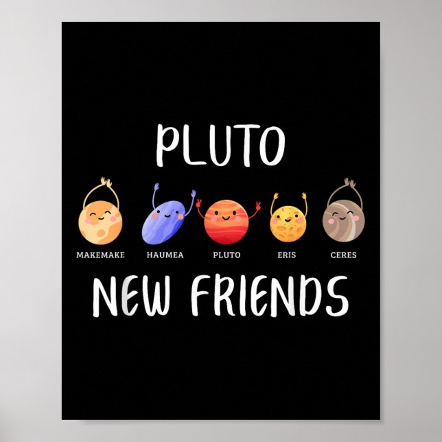 Poster New Friends Dwarf Planets Funny Astronomy Science  (Frente)