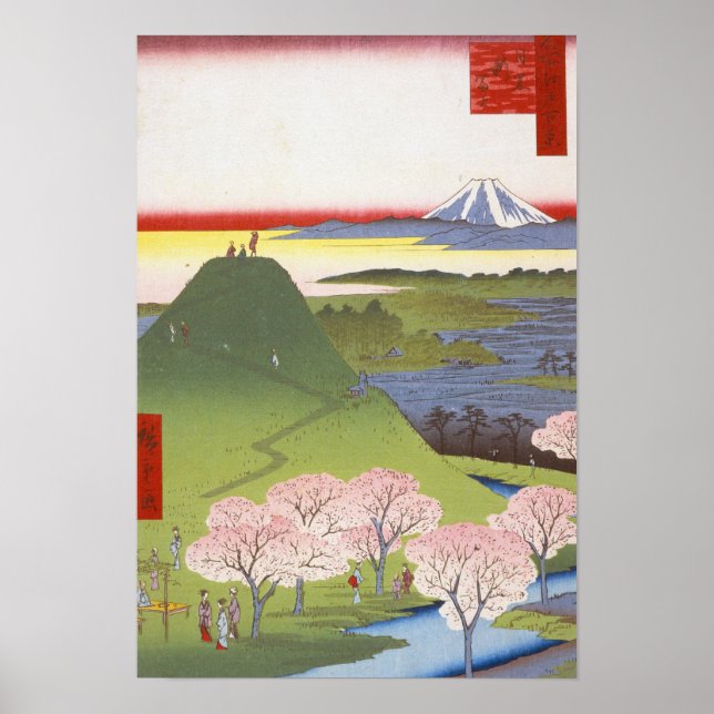 Poster "New Fuji" Japonês Ukiyo-e Hiroshige (Frente)