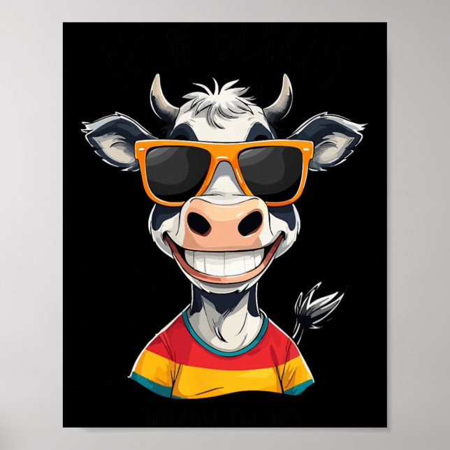 Poster New Glarus Wi Usa Funny Cow Cartoon Design  (Frente)