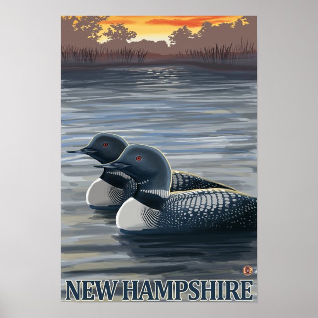 Pôster New Hampshire Common Loon (Frente)