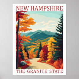 Poster New Hampshire, Granite State USA Viagem Place